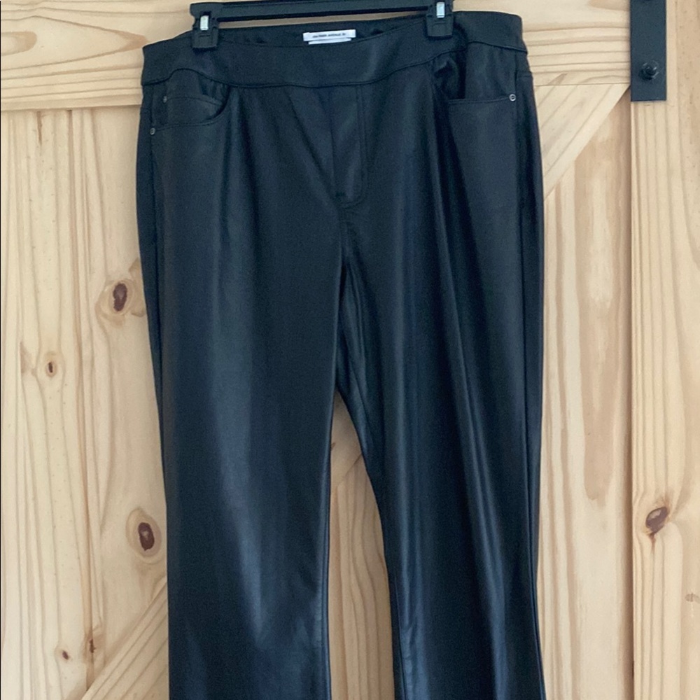 Westbound Black Straight Leg Pants faux leather
